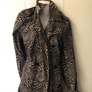 NWT KENNETH COLE SNAKESKIN SNAKE PRINT RAINCOAT SIZE LARGE